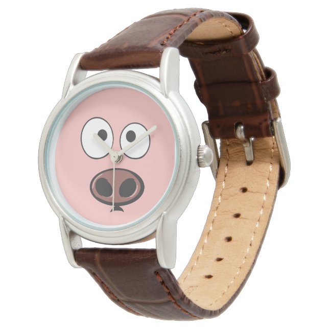 Montre Face de porc mignonne (Incliné)