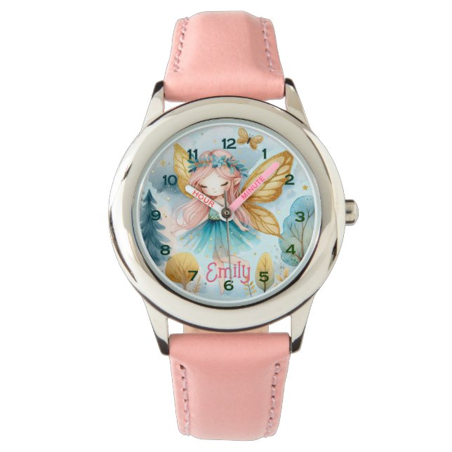 Montre Fairy Birthday Turquoise Gold Rose Princess Fairyt (devant)