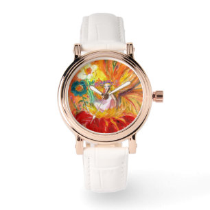 Montre FAIRY DES FLEURS, Imaginaire Jaune Rouge
