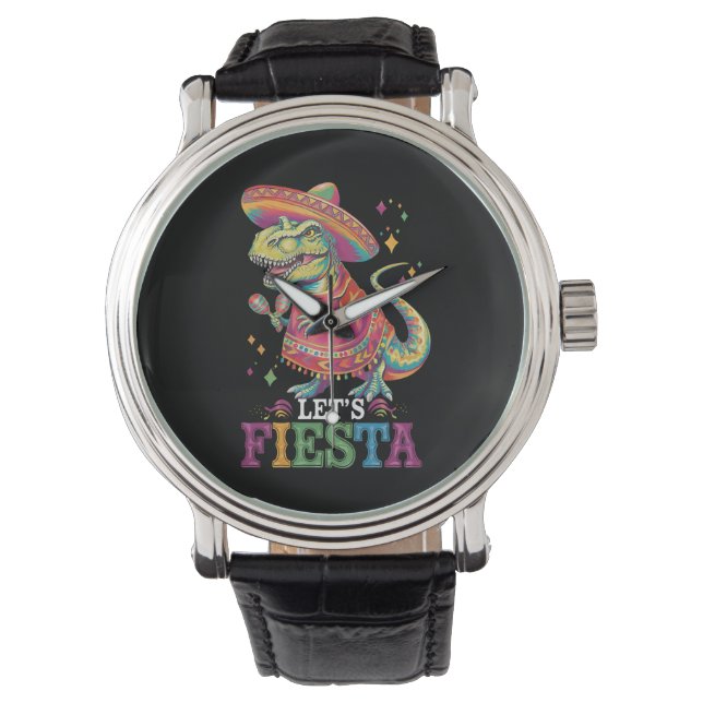 Montre Faisons la Fête Cinco De Mayo T Rex Dinosaure (devant)