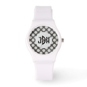 Montre faite sur commande blanche noire de sport