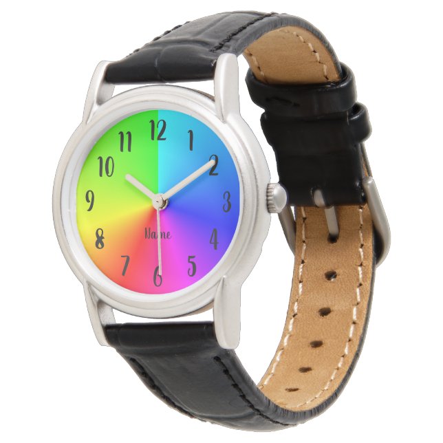 Montre Faites votre propre ombre Rainbow personnalisée (Incliné)