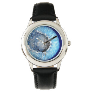 Montre Falln Geode en cristal bleu