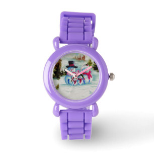 Montre Famille de bonhomme de neige