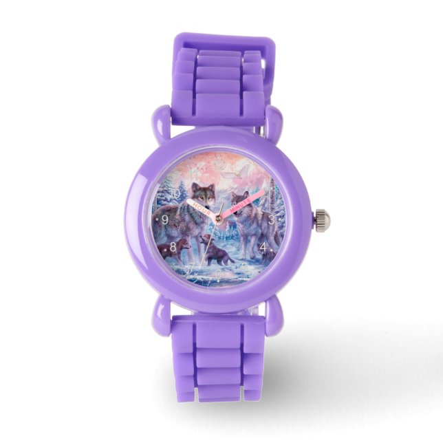 Montre Famille De Loups Peinture (Recto)