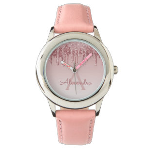 Montre Fard Rose Gold Pailleté et Scintillant Rose