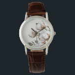 Montre Farmhouse Cotton Botanical Watch Neutral Rustic<br><div class="desc">A soft cotton botanical design gives this watch a warm farmhouse aesthetic. Featuring delicate cotton blossoms in neutral tones, this piece blends rustic charm with timeless style. Perfect for everyday wear or as a thoughtful gift, the natural cotton artwork pairs beautifully with farmhouse, cottage, and country-inspired fashion. A subtle and...</div>