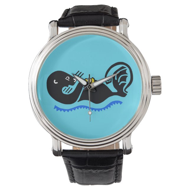 Montre Faune - Mer OTTER - Nature - Bleu (devant)