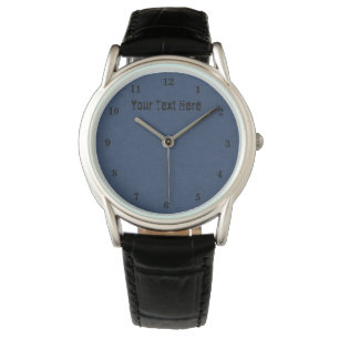 Montre Faux Blue Jeans Denim Custom Text Watch