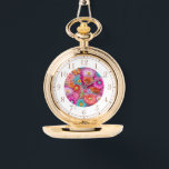 Montre Faux colorées Brodées Florales Élégantes femmes<br><div class="desc">Faux coloré brodé Floral Elegant Womans Watches dispose d'une tendance florale moderne imitation broderie colorée en rose,  violet,  orange,  bleu et jaune. Créé par Evco Studio www.zazzle.com/store/evcostudio</div>