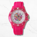 Montre Faux colorées Brodées Florales Élégantes femmes<br><div class="desc">Faux coloré brodé Floral Elegant Womans Watches dispose d'une tendance florale moderne imitation broderie colorée en rose,  violet,  orange,  bleu et jaune. Créé par Evco Studio www.zazzle.com/store/evcostudio</div>