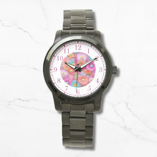 Montre Faux colorées Brodées Florales Élégantes femmes