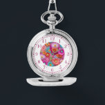 Montre Faux colorées Brodées Florales Élégantes femmes<br><div class="desc">Faux coloré brodé Floral Elegant Womans Watches dispose d'une tendance florale moderne imitation broderie colorée en rose,  violet,  orange,  bleu et jaune. Créé par Evco Studio www.zazzle.com/store/evcostudio</div>