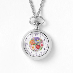 Montre Faux colorées Brodées Florales Stylish Femmes