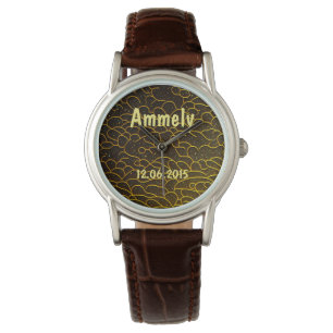 Montre Faux paillettes à motif ondulé