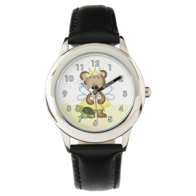 Montre Fée d'ours en peluche jaune (devant)