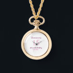 Montre Fée rose 15e anniversaire simple moder quinceanera<br><div class="desc">conception filaire</div>