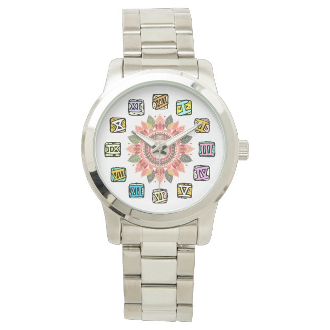 Montre féminine Mandala Whimsical Clockface (devant)