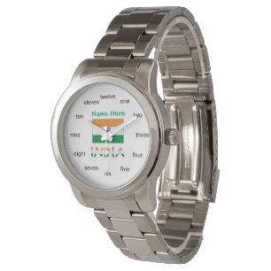 Montre Femme Drapeau de l'Inde Oversize Silvertone