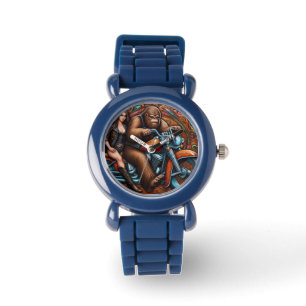 Montre Femme et Sasquatch sur la moto