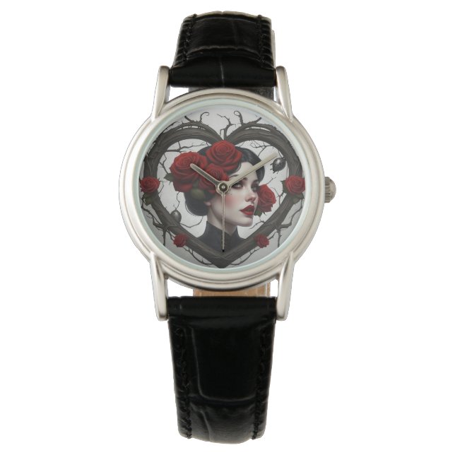 Montre Femme gothique dans le coeur (devant)
