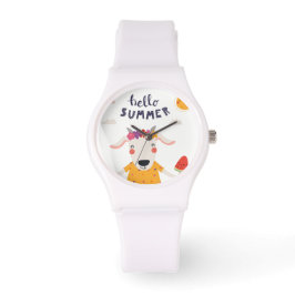 Montre Femme Hello Summer Sportive silicon White Horloge