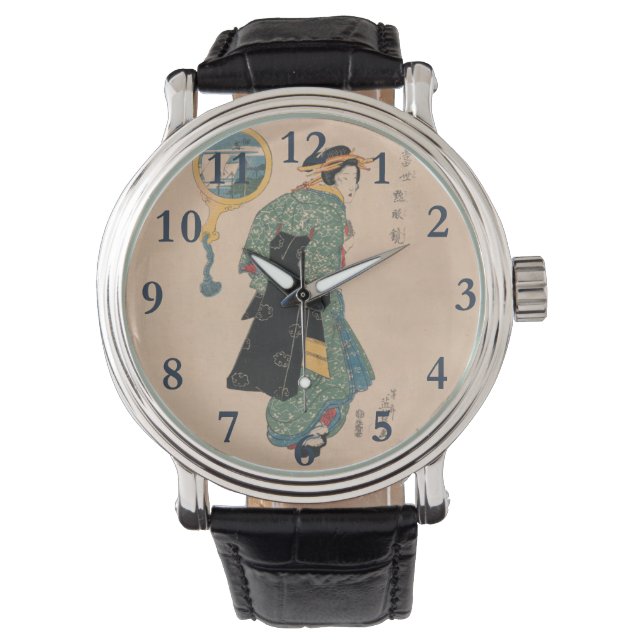 Montre Femme japonaise Kimono : Ukiyo-e Woodblock Imprime (devant)