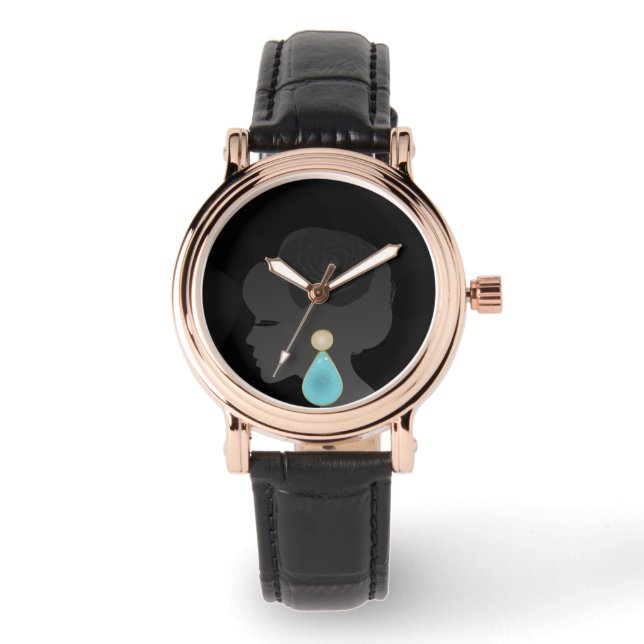 Montre Femme noire Silhouette Dark Glamor (Recto)