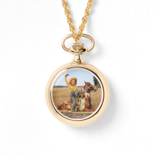 Montre Femme Occidentale vintage À Cheval Agitant