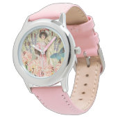 Montre Femme victorienne florale rose Régence (Incliné)