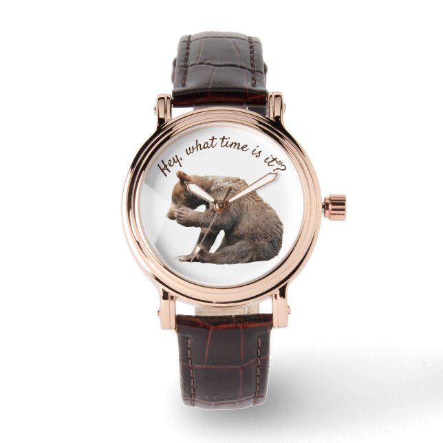 Montre Femmes avec petit ours grizzli (Recto)
