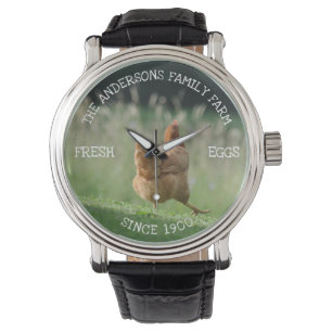 Montre Ferme familiale Custom Funny Chicken Photo Farmers