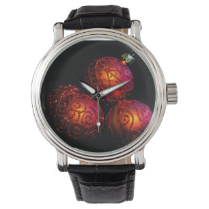 Montre Festif Red Baubles Vintage Srap Watch