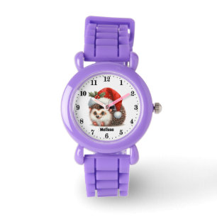 Montre Festive Noël filles hérisson ajouter nom