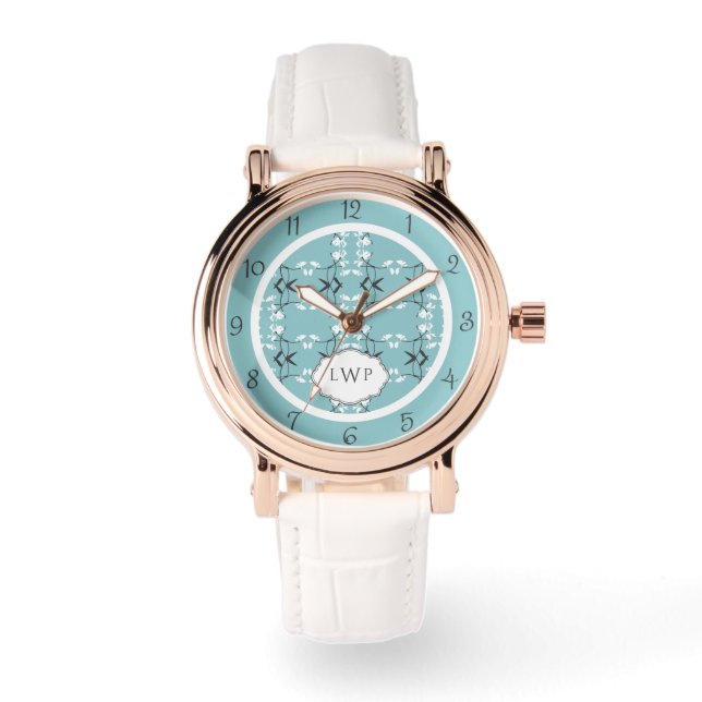 Montre Festive Royal Botanical Robin's Egg Blue Monogram (Recto)