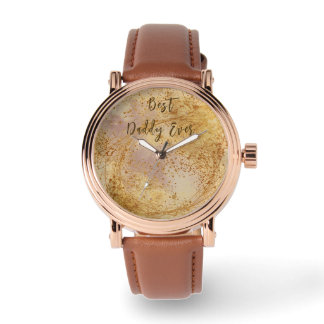 Montre Fête des Pères, Meilleur Papa Ever, Rose Doré, Cou
