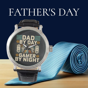 Montre Fête des pères papa par jour Gamer par nuit