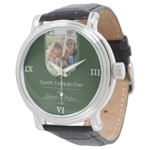 Montre Fête des pères photo Arch moderne   Emerald Green