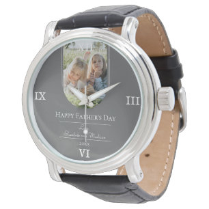 Montre Fête des pères photo Arch moderne Gris
