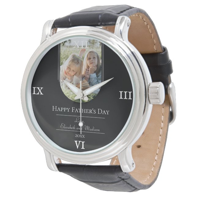 Montre Fête des pères photo Arch moderne | Noir (Incliné)