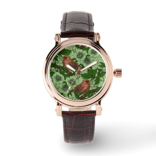 Montre Feu et hellebore, vert clair (Recto)