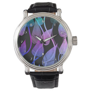 Montre Feuille d'été coloré Motif Wrist Watch