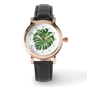 Montre Feuille tropicale de Monstera
