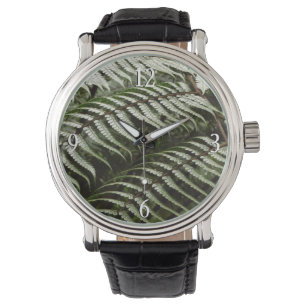 Montre Feuilles de fougère II Vert foncé Nature