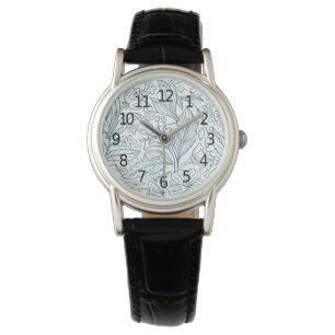 Montre Feuilles d'Hibiscus floral simple et élégant