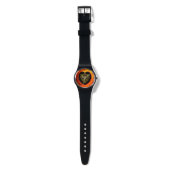 Montre FEUILLES D'OR, jaune orange noir (Sangle)