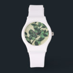Montre Feuilles et succursales sur Arrière - plan de crèm<br><div class="desc">Des feuilles verts et des branches se reposent sur un arrière - plan crème dans cette impression de Jennifer Goldberger. Au fur et à mesure que la saison change,  les couleurs de ces feuilles restent les mêmes,  apportant un peu de consistance dans votre vie.</div>