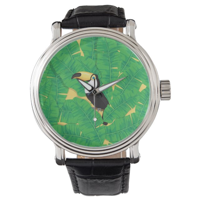 Montre Feuilles toucans et bananes (devant)