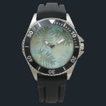 Montre Feuilles tropicaux défraîchis<br><div class="desc">"Faded Tropical Feuilles I" de Jade Reynolds. Il présente une collection de feuilles tropicaux dans un style défraîchi.</div>