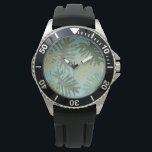 Montre Feuilles tropicaux défraîchis<br><div class="desc">"Faded Tropical Feuilles I" de Jade Reynolds. Il présente une collection de feuilles tropicaux dans un style défraîchi.</div>